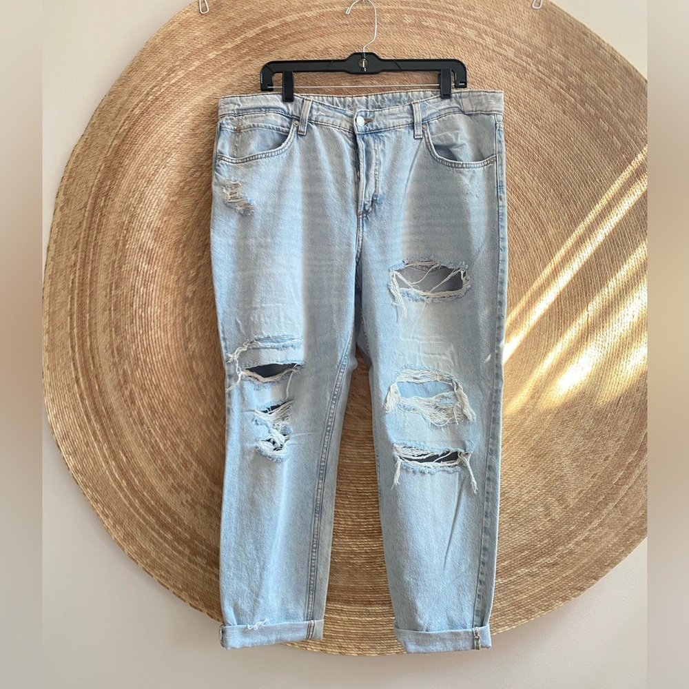 Distressed H&M “Boyfriend” Jeans - Size 16 - Comfy, Cute